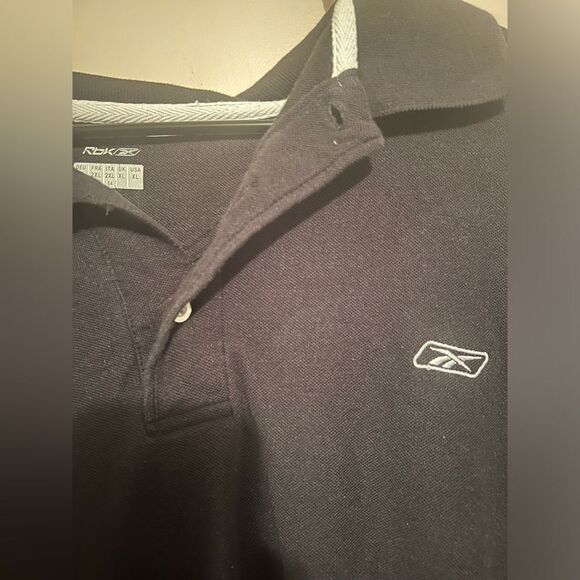 Reebok Mens Polo Black and White - Picture 3 of 4